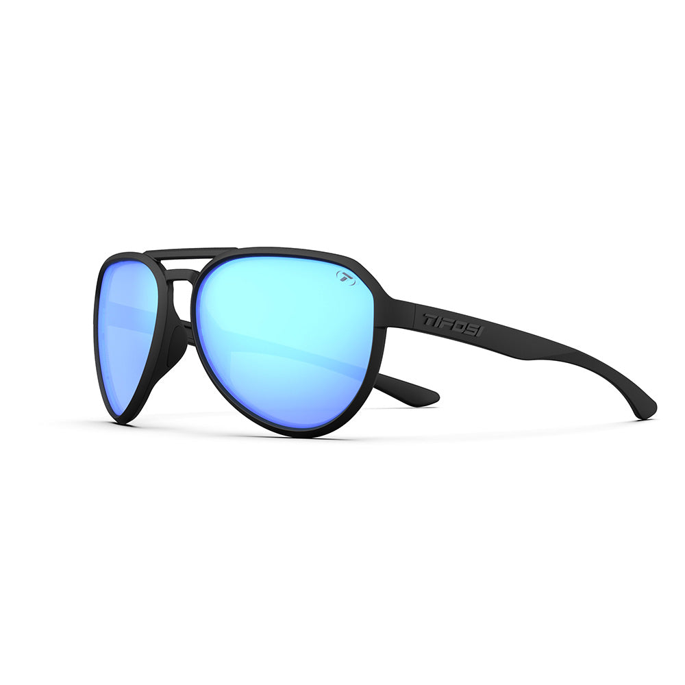 Tifosi Selca Sunglasses BlackOut with Sky Blue Mirror Polarized Lens