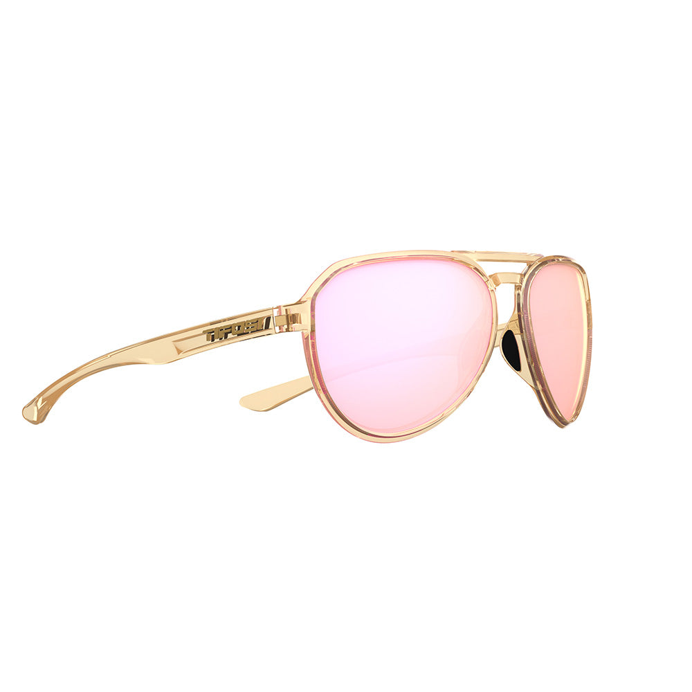 Tifosi Selca Sunglasses Crystal Brown with Pink Mirror Lens