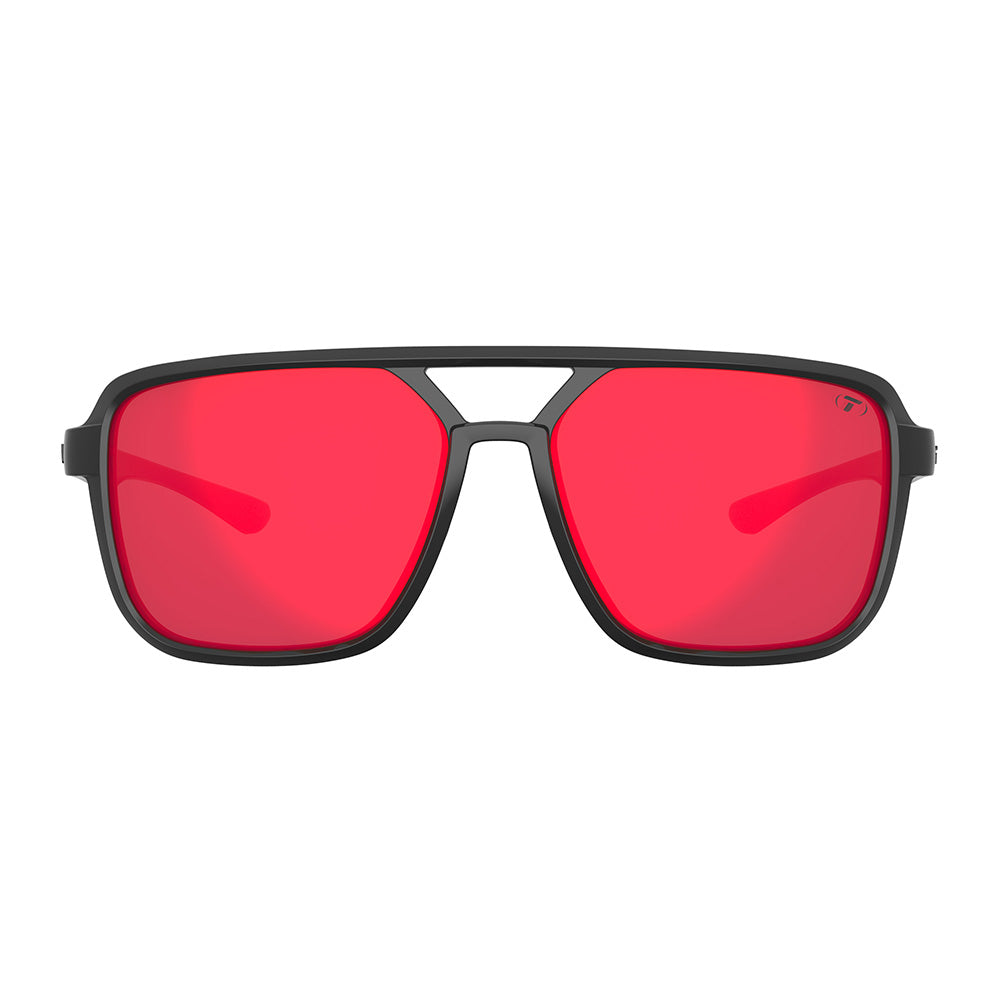 Tifosi Salto Sunglasses Blackout with Smoke Red Mirror Lens