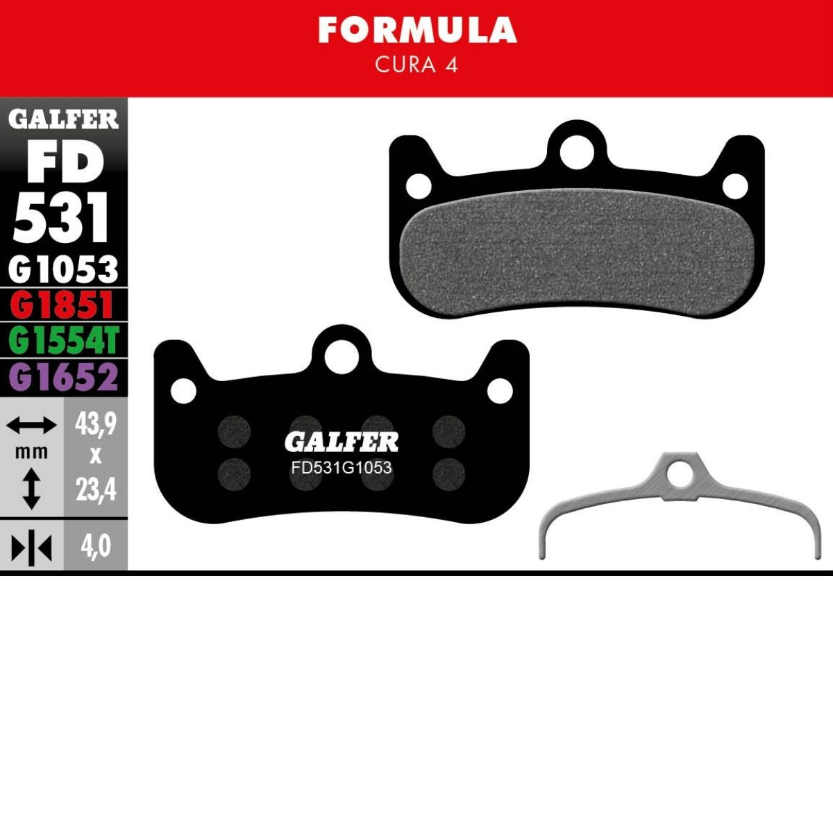 GALFER - BRAKE PADS - FORMULA CURA 4