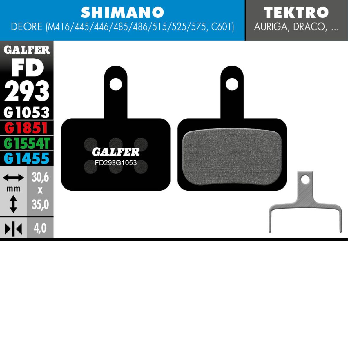 GALFER - BRAKE PADS - SHIMANO DEORE