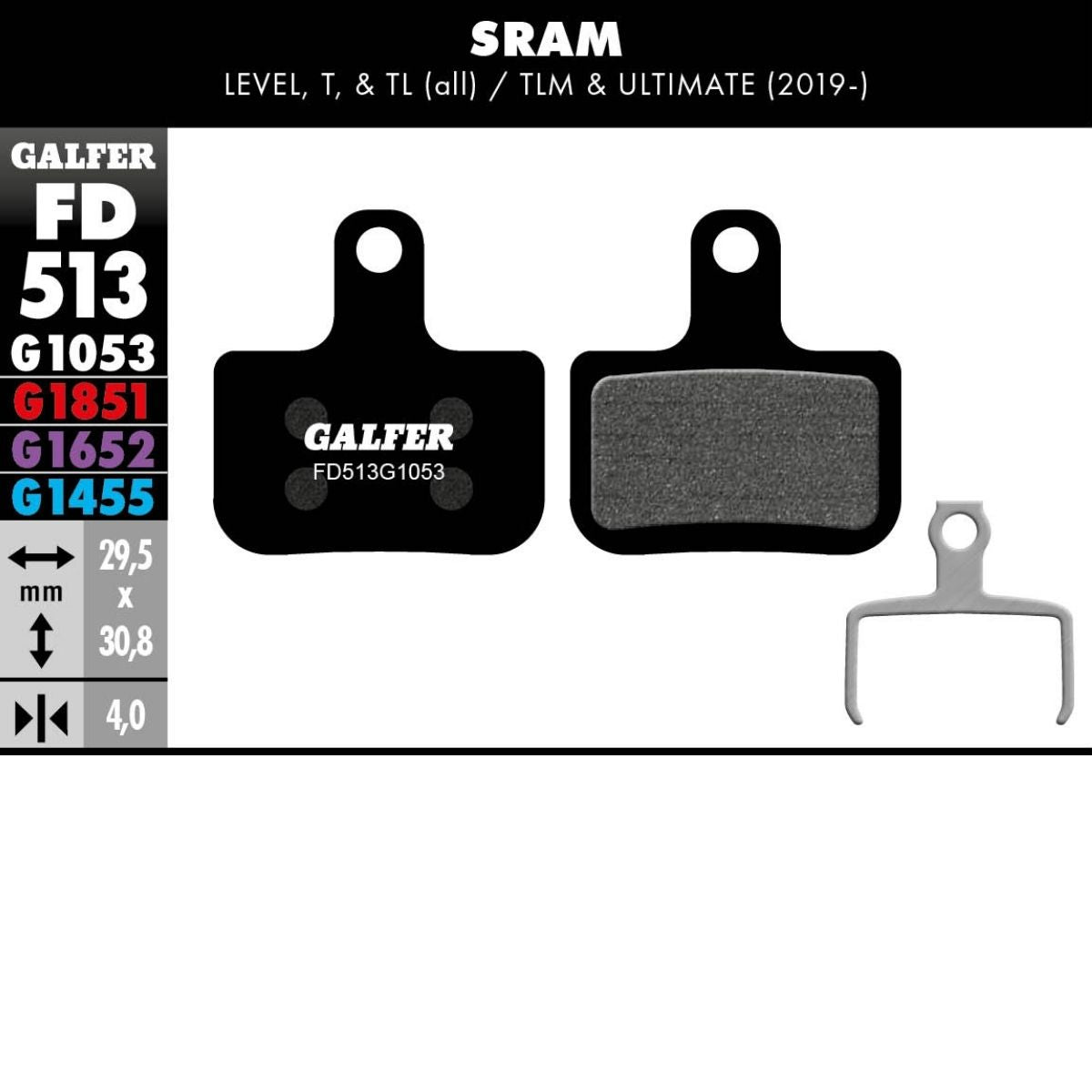 GALFER - BRAKE PADS - SRAM LEVEL