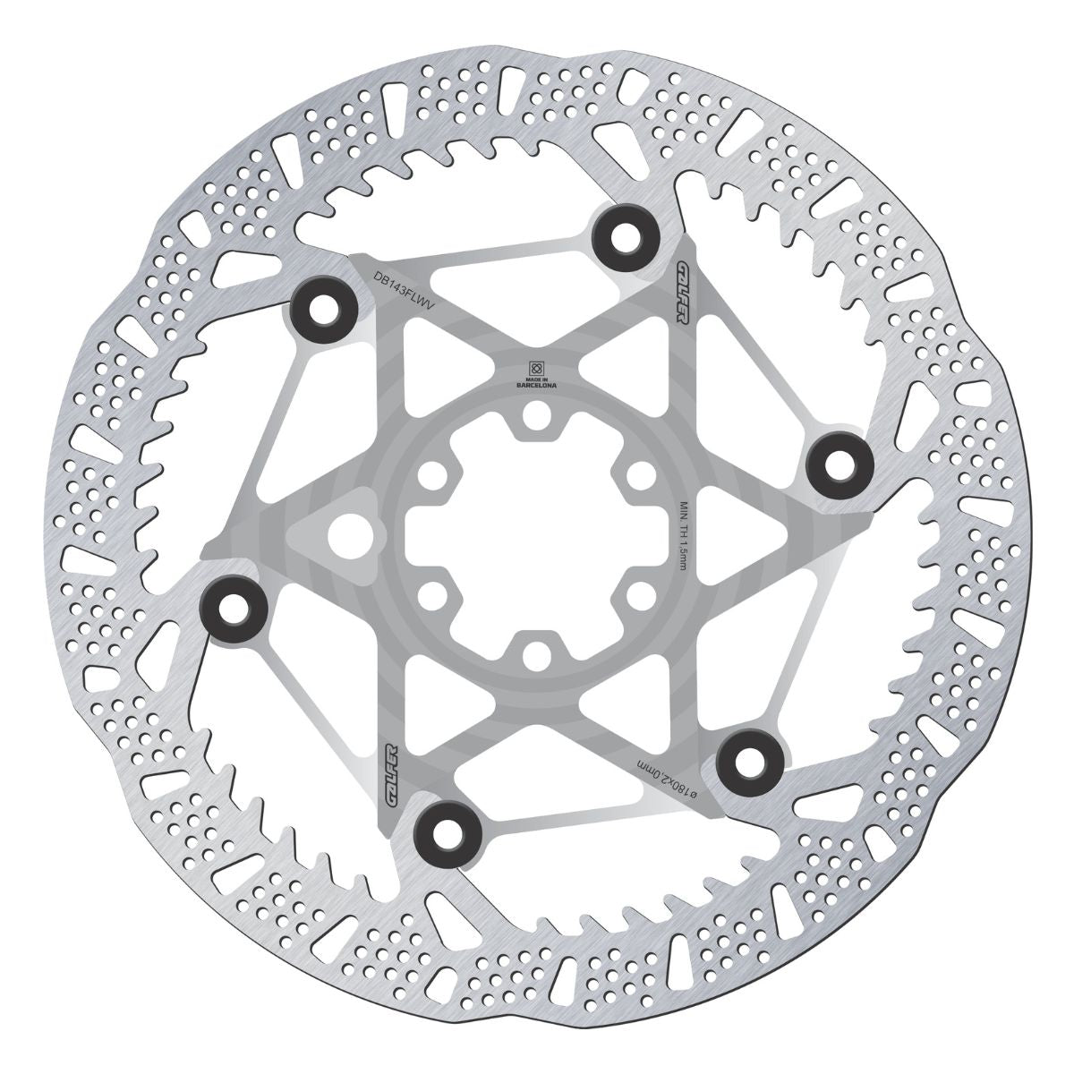 GALFER - MTB SHARK EVO DISC ROTOR - 6-BOLT - 2MM - RAW SILVER CORE