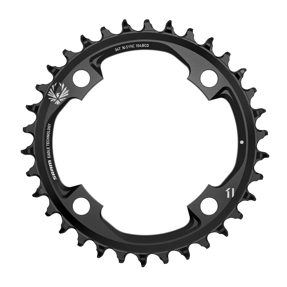 SRAM Chain Ring X-Sync 2 36 Tooth 104 BCD CNC Aluminum Eagle Black