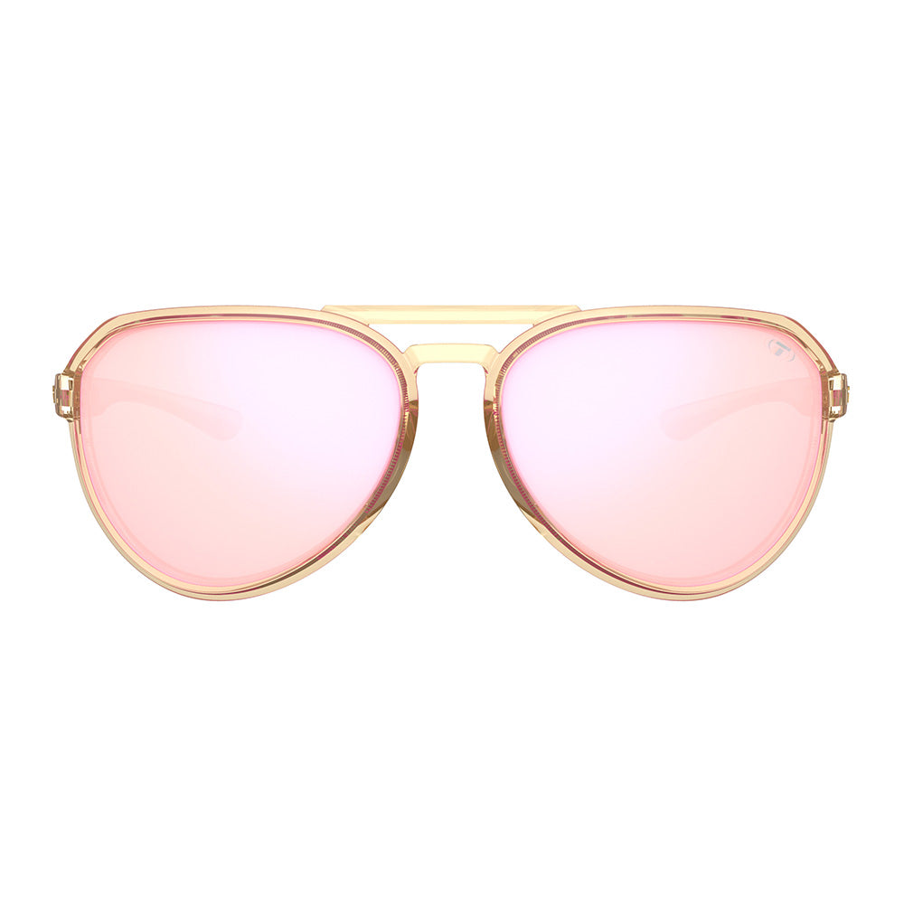 Tifosi Selca Sunglasses Crystal Brown with Pink Mirror Lens