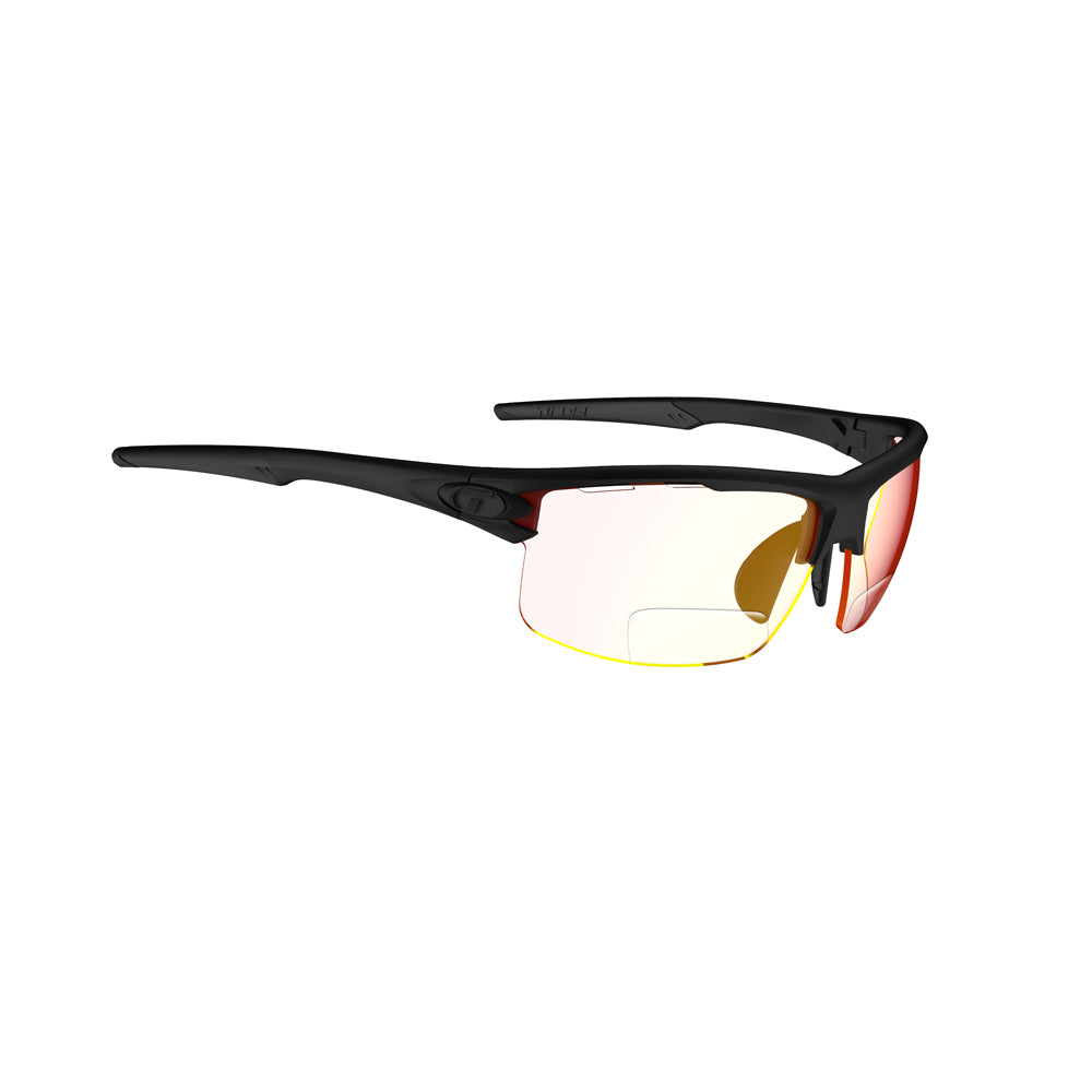 Tifosi Rivet Sunglasses Blackout with Clarion Red Fototec Reader +2.0 Lens