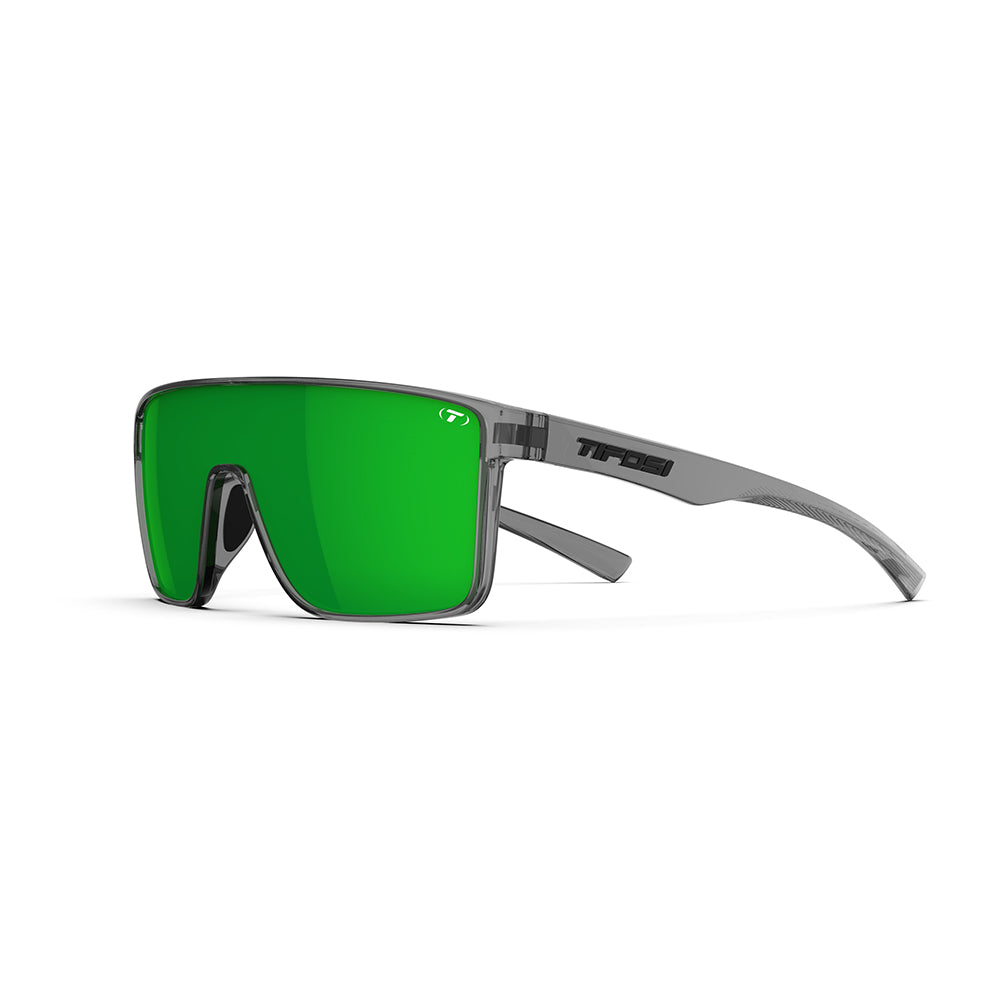 Tifosi Sanctum Sunglasses Crystal Smoke with Green Mirror Polarized Lens