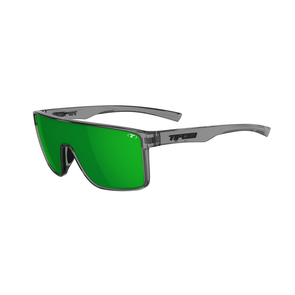 Tifosi Sanctum Sunglasses Crystal Smoke with Green Mirror Polarized Lens