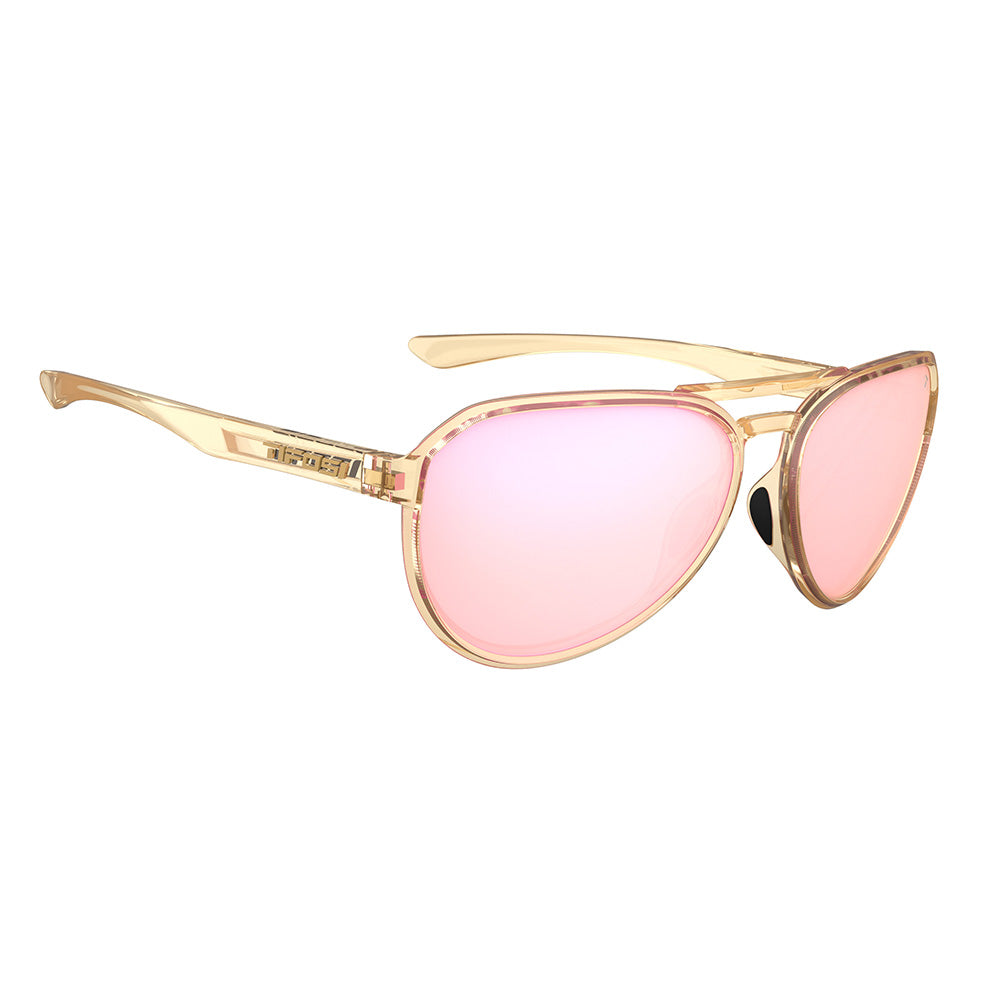 Tifosi Selca Sunglasses Crystal Brown with Pink Mirror Lens