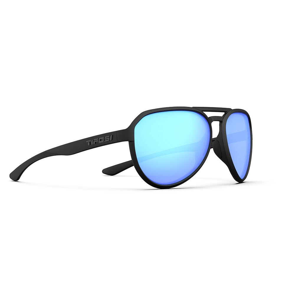 Tifosi Selca Sunglasses BlackOut with Sky Blue Mirror Polarized Lens