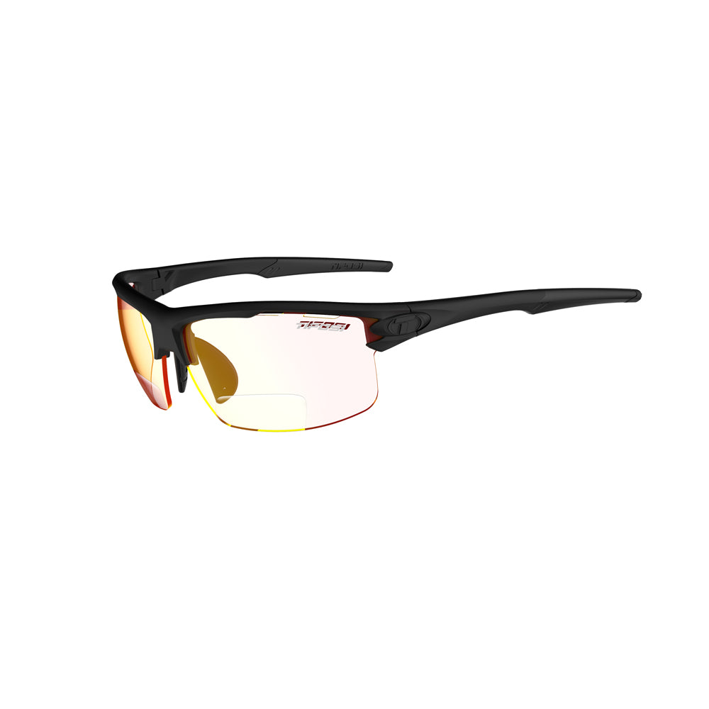 Tifosi Rivet Sunglasses Blackout with Clarion Red Fototec Reader +2.0 Lens