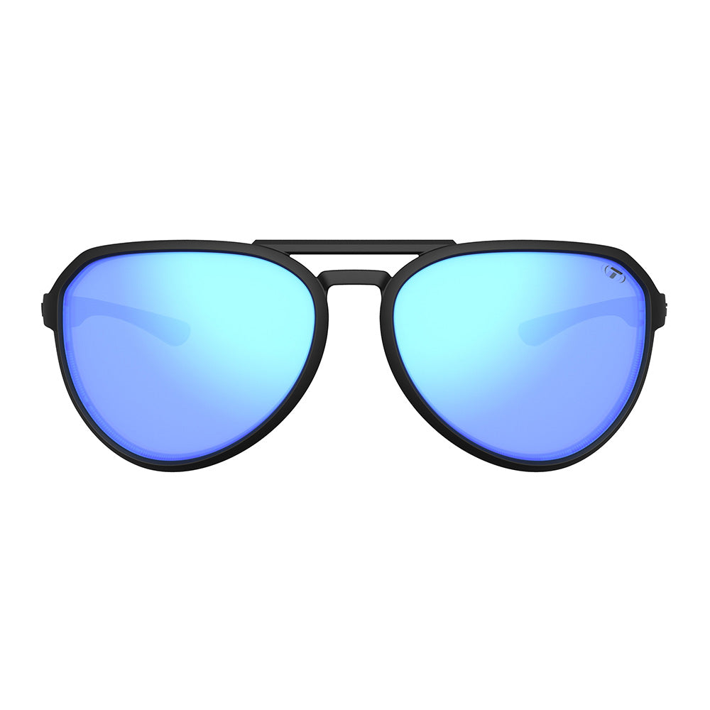 Tifosi Selca Sunglasses BlackOut with Sky Blue Mirror Polarized Lens
