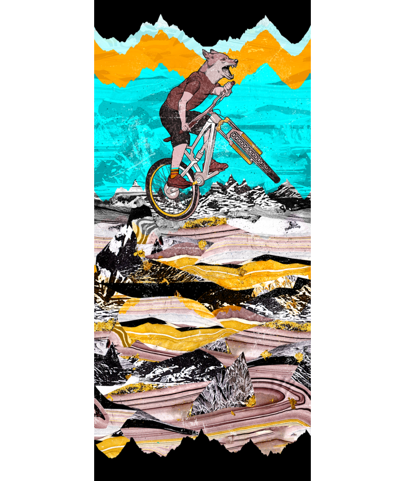 SMARTWOOL MENS BIKE ZERO CUSHION PRINT CREW MULTI COLOUR