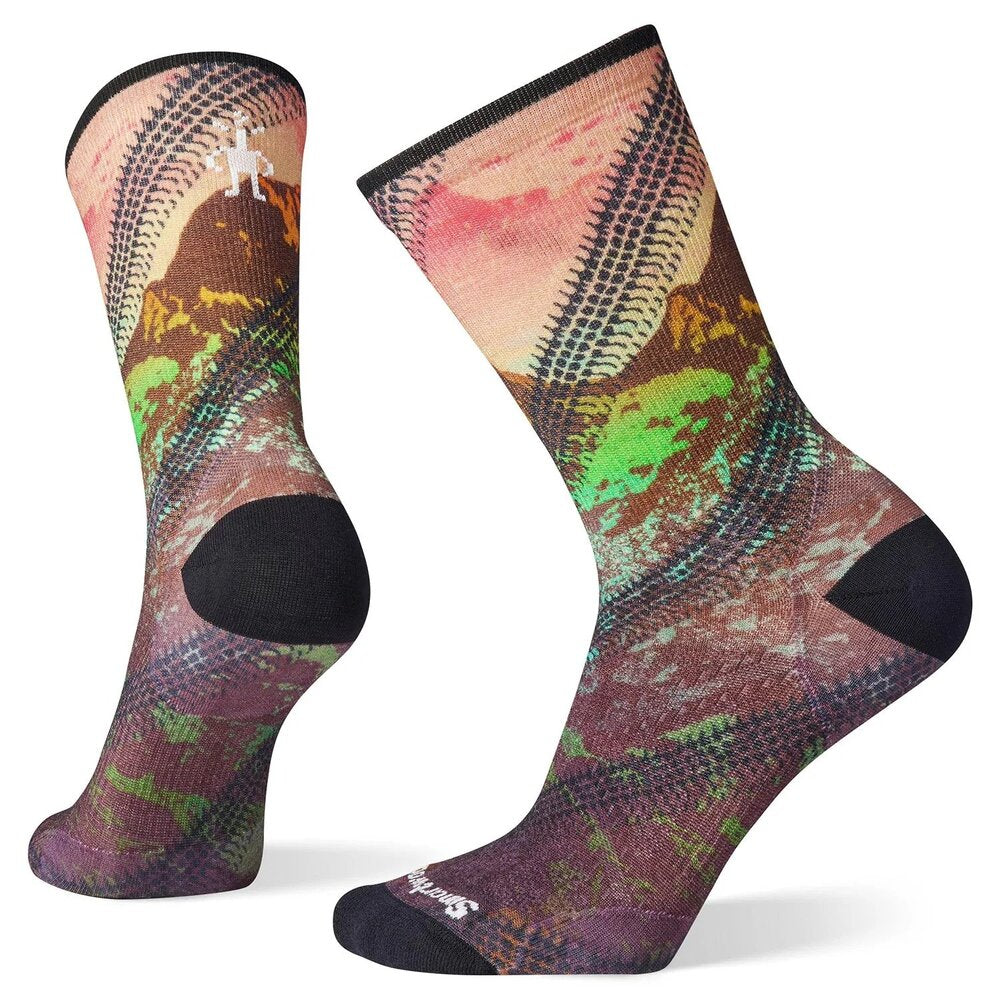 Smartwool Women's Cycle Zero Cushion Mountain Print Crew Sock