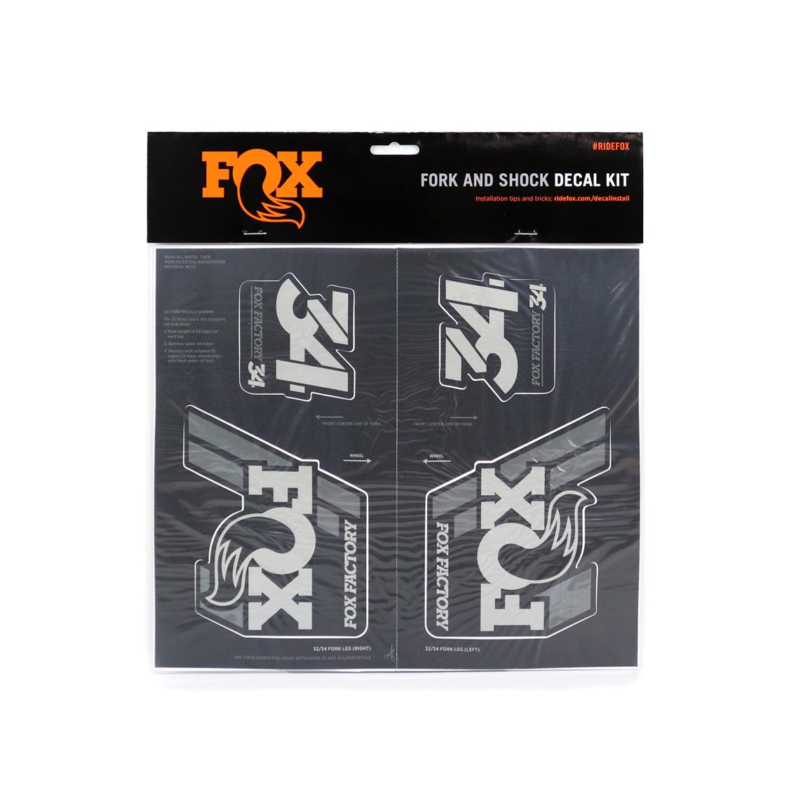 Decal 2019 AM Heritage Fork & Shock Kit - SILVER