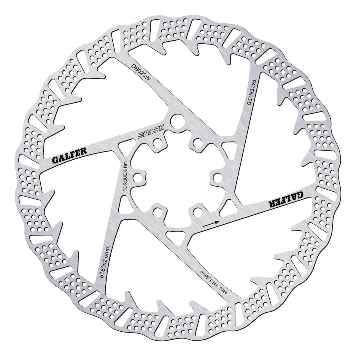 GALFER - MTB SHARK DISC ROTOR - 6-BOLT - 2MM