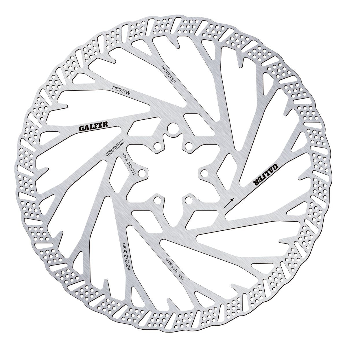 GALFER - MTB SHARK DISC ROTOR - 6-BOLT - 2MM