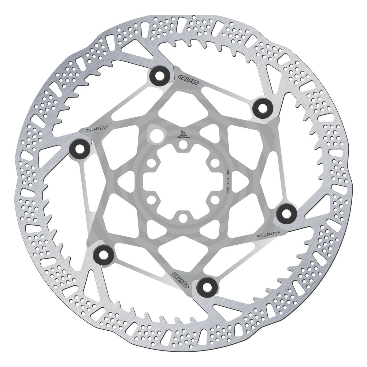 GALFER - MTB SHARK EVO DISC ROTOR - 6-BOLT - 2MM - RAW SILVER CORE