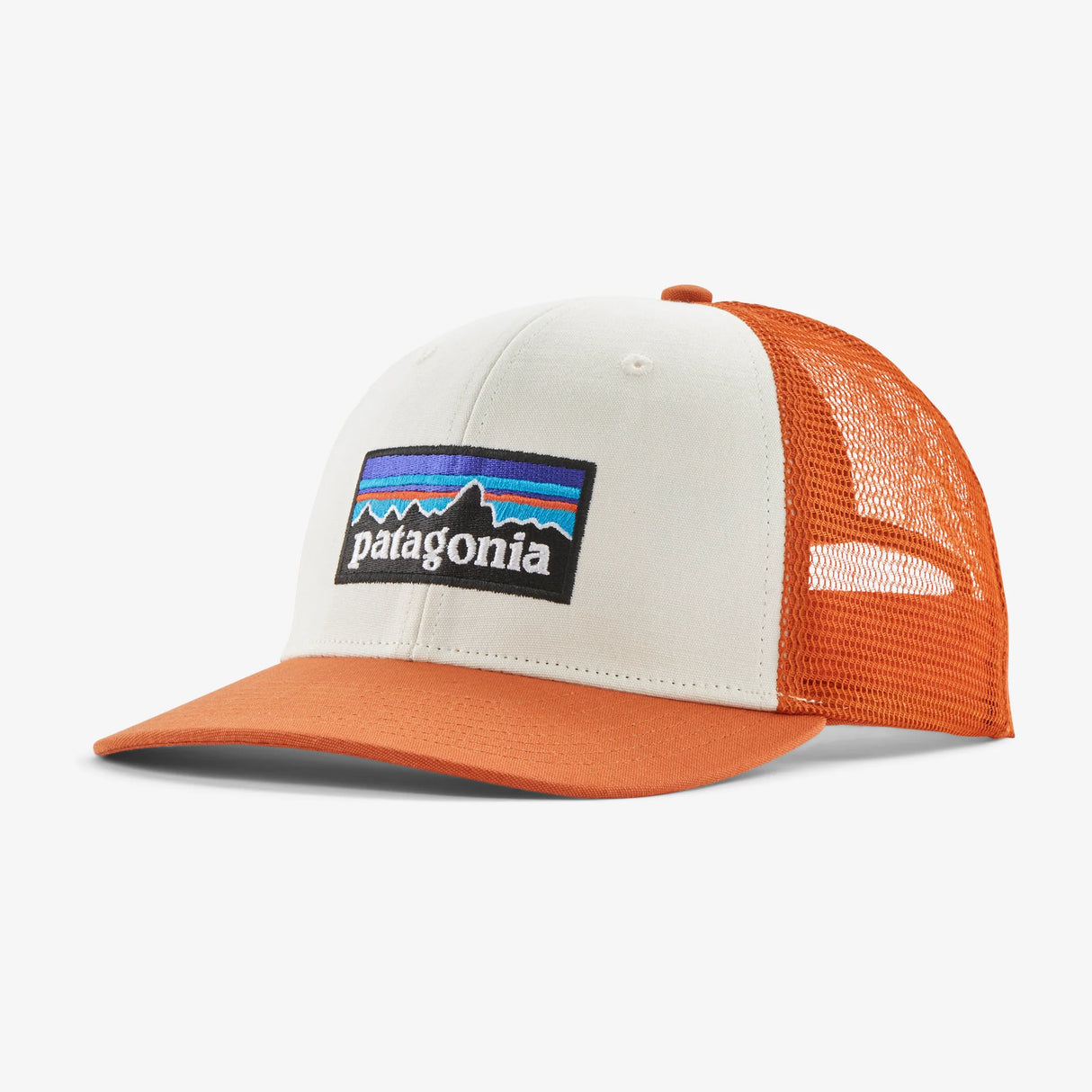 Patagonia P-6 Logo Trucker Hat White w/Redtail Rust