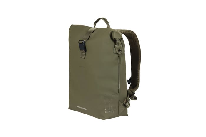Basil Soho Backpack w Led Light Moss Green 17L