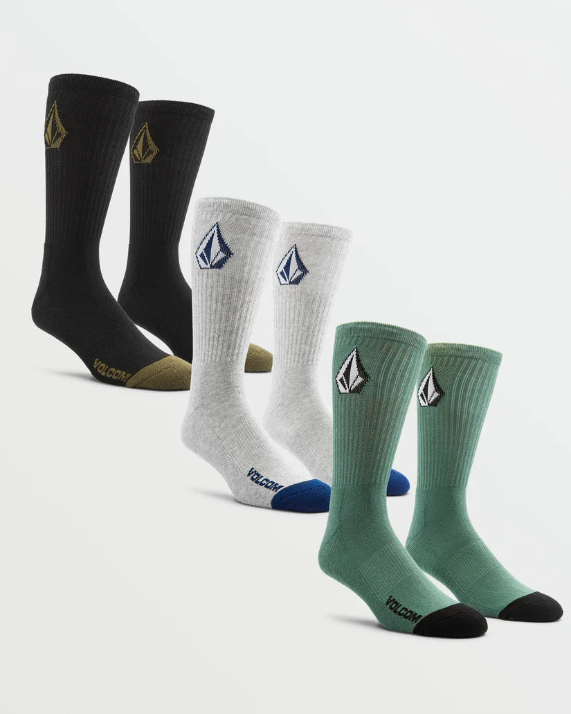 Volcom Full Stone Sock 3PK Petrol