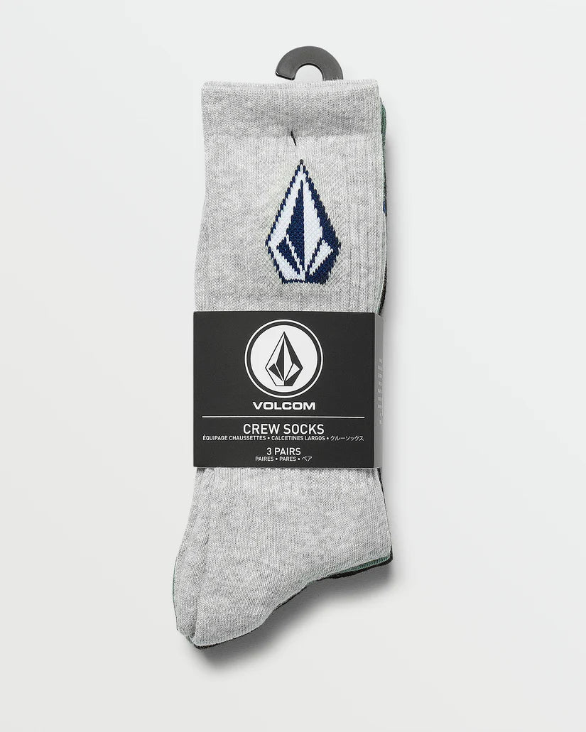 Volcom Full Stone Sock 3PK Petrol