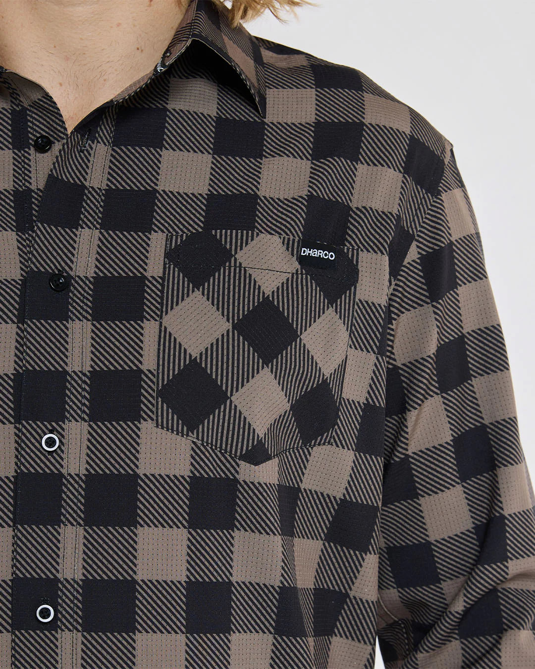 DHaRCO Mens Long Sleeve Button Up