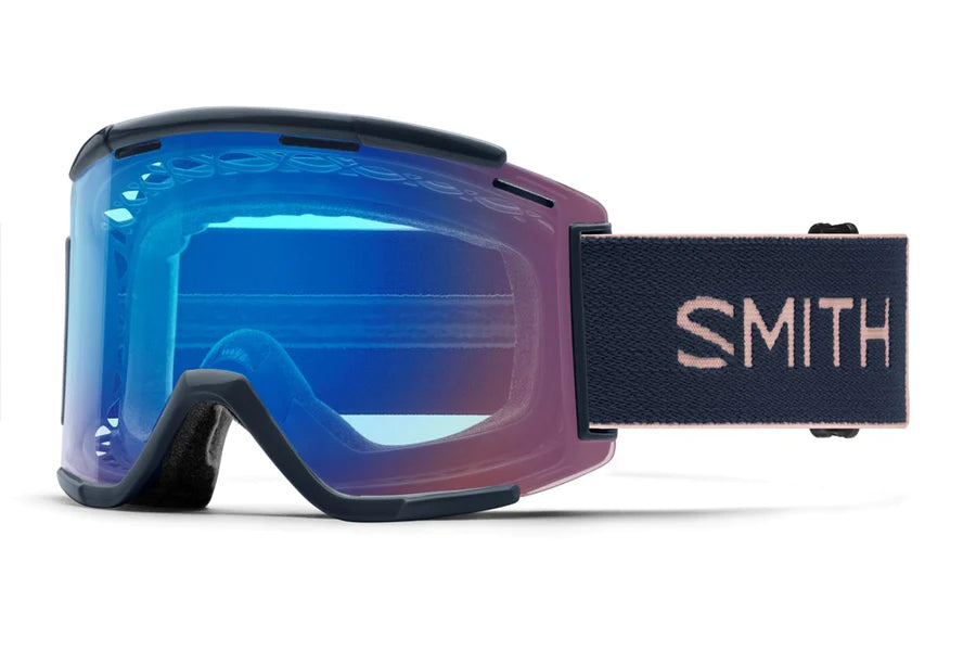 Smith Squad XL MTB Goggles French Navy/Rock Salt Frame Chromapop Contrast Rose Flash Lens