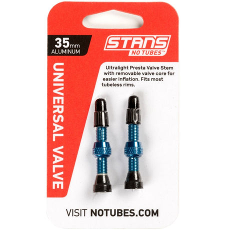 Stan's No Tubes 35mm Alloy Universal Valve Stem 1-Pair  Blue